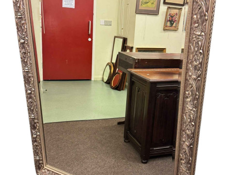 Silvered framed rectangular bevelled wall mirror, 140 x 110cm including...