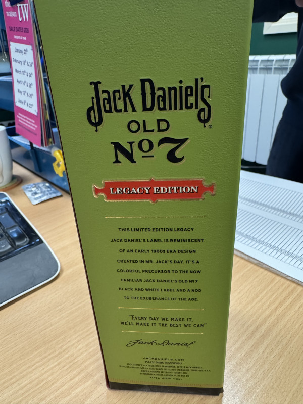 Six bottles of Jack Daniels Legacy Edition Old No 7.