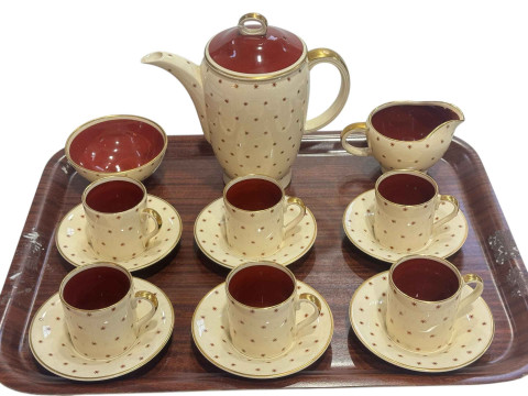 Fifteen piece Susie Cooper 'Asterisk' 1689 pattern coffee service.