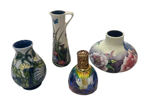 Moorcroft Rough Hawksbeard vase, Walnut Tree Meadow jug, Old Tupton Ware...