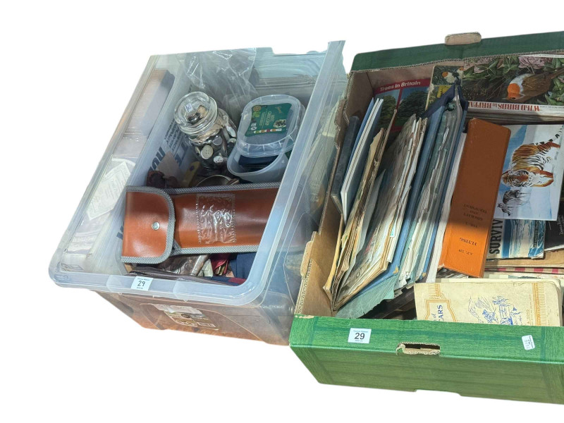 Alex Pocock Highland landscape watercolour, cigarette card albums, stamps, coins, ceramics and collectables.