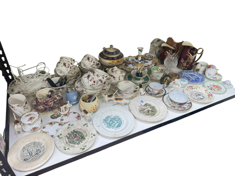 Minton Ancestral teawares, Staffordshire Nursery Wares, Trinket Ware, two Carlton jugs, etc.
