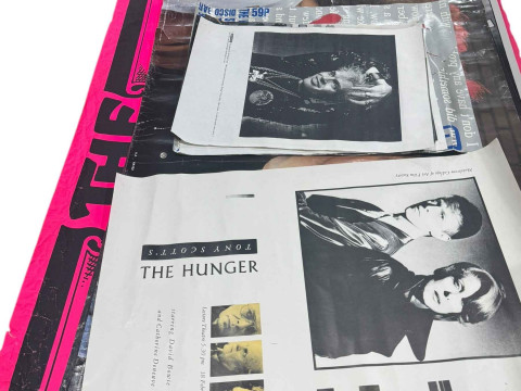 Collection of film and music posters including Tony Scott's 'The Hunger'...