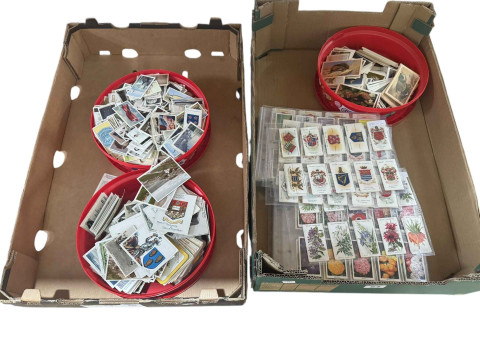 Collection of cigarette cards.