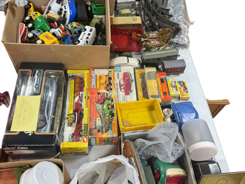 Collection of model vehicles, model railway, tinplate toys, etc.