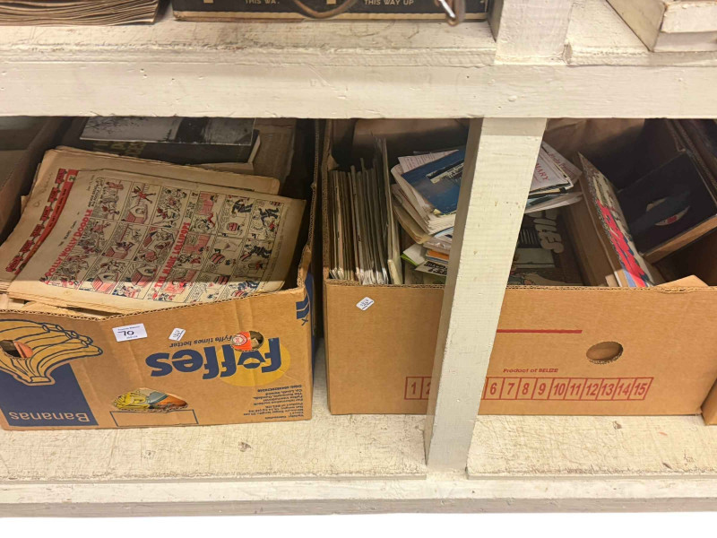 Eight boxes of assorted books including Giles, Collectors Guides, etc.