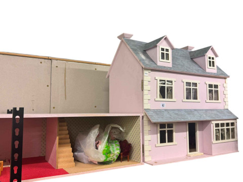 Large dolls house and furnishings.