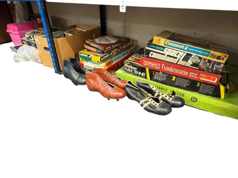 Vast collection of vintage toys and games, annuals and other books, three pairs of vintage football boots, football programmes, Lego, Star Wars, badges, etc. thumbnail