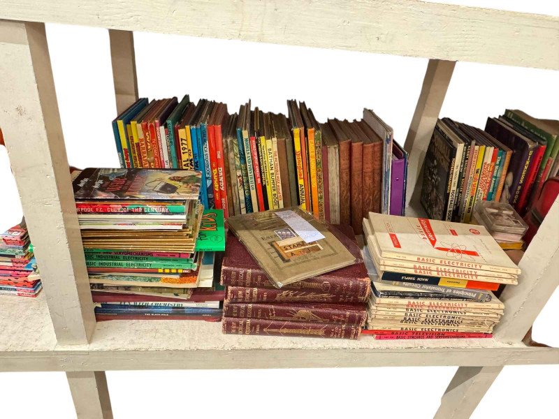 Vast collection of vintage toys and games, annuals and other books, three pairs of vintage football boots, football programmes, Lego, Star Wars, badges, etc.