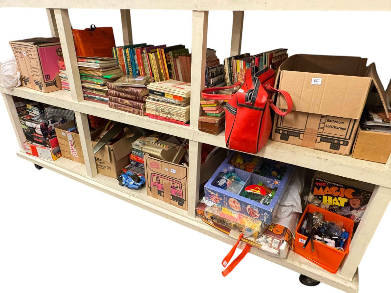 Vast collection of vintage toys and games, annuals and other books, three pairs of vintage football boots, football programmes, Lego, Star Wars, badges, etc.