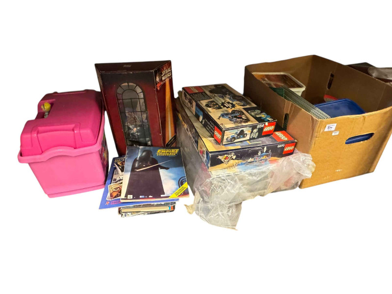 Vast collection of vintage toys and games, annuals and other books, three pairs of vintage football boots, football programmes, Lego, Star Wars, badges, etc.