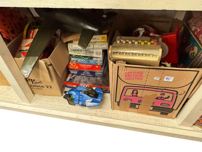 Vast collection of vintage toys and games, annuals and other books, three pairs of vintage football boots, football programmes, Lego, Star Wars, badges, etc.