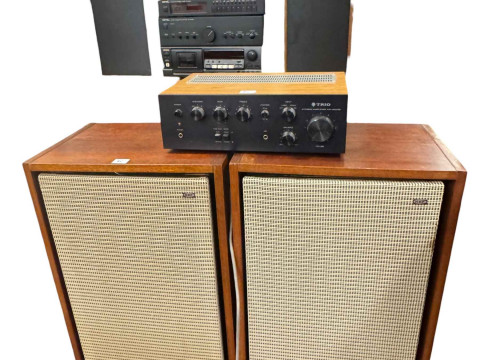 Collection of vintage Hifi equipment including Sony tape recorder, Connoisseur...