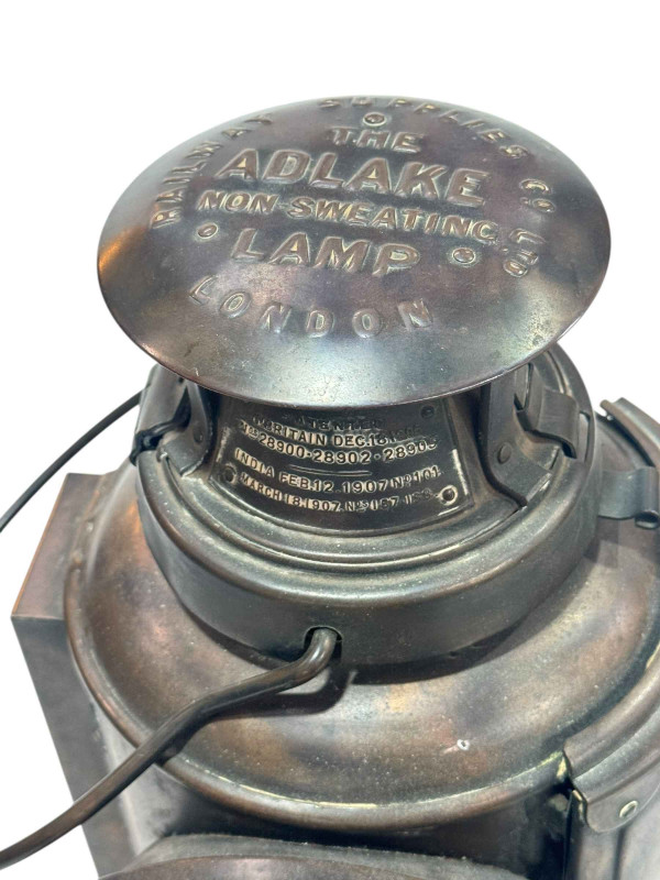 Railway Supplies Co Ltd 'The Adlake' non sweating lamp.