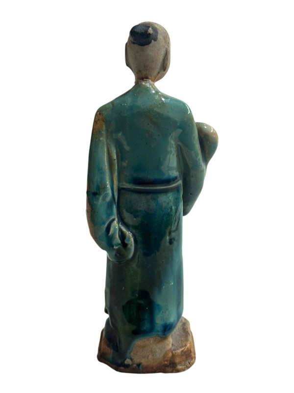 Chinese glazed Mudman figure, 18cm.