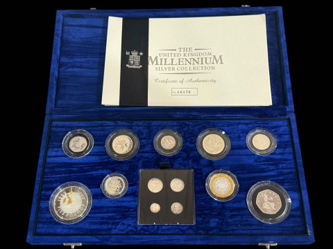 The United Kingdom Millennium Silver Collection coin set with certificate.