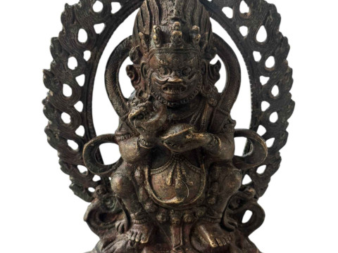 Tibetan bronze depicting Deity of Mahakala, 17cm.