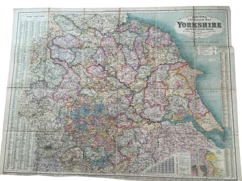 Bacon's Excelsior Map of Yorkshire. thumbnail