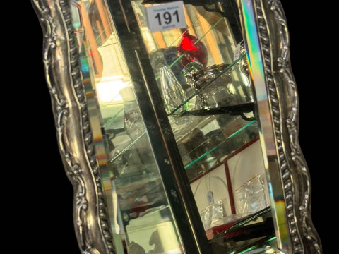 Edwardian silver mounted easel mirror with bevelled glass, Birmingham...
