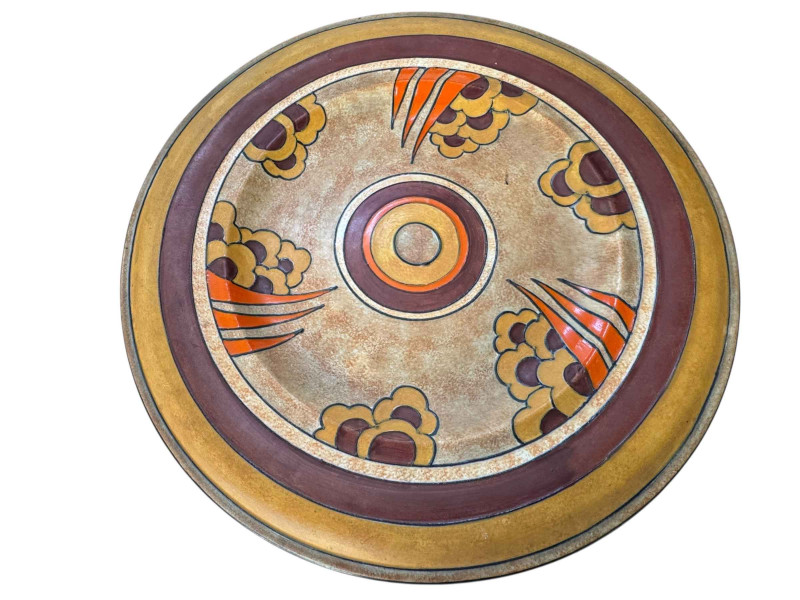 Large Burleigh Ware Art Deco plaque, 43cm diameter.