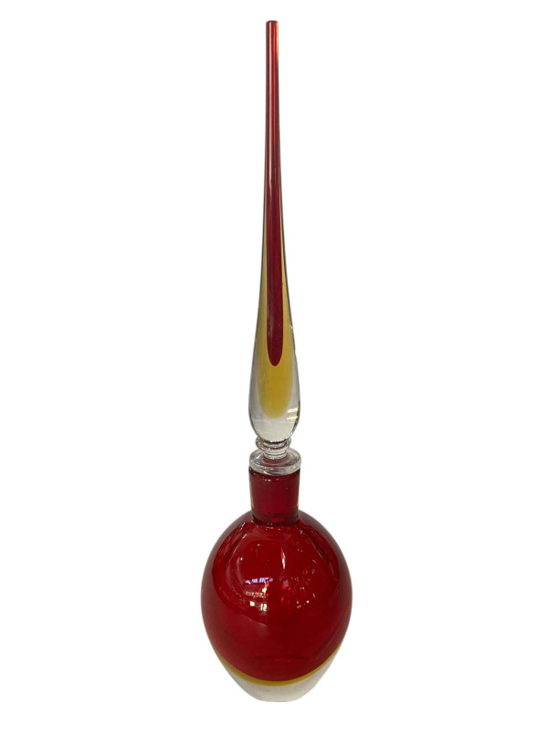Murano Sommerso glass bottle and stopper in the manner of Antonio Da Ros, 51cm.
