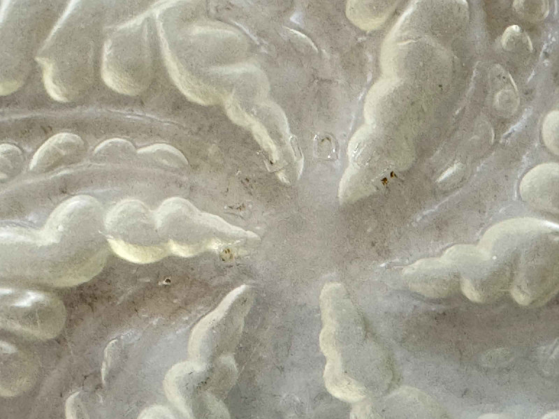R Lalique glass bowl decorated with leaping dogs, 24cm diameter.