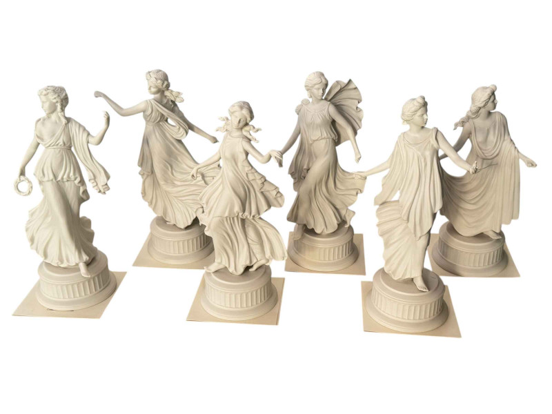 Set of six limited edition Wedgwood The Dancing Hours figures, all with COA's.