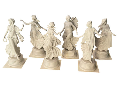 Set of six limited edition Wedgwood The Dancing Hours figures, all with...