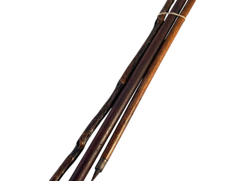 Two horn handled and other walking sticks (3).