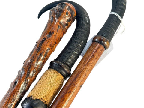Two horn handled and other walking sticks (3). thumbnail