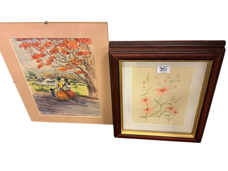 Collection of seventeen various pictures including small signed watercolours, three framed bank notes, etc.