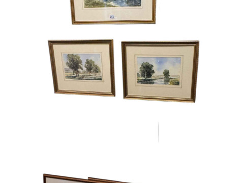Eric Thompson, five framed watercolours including Darlington Market Square,...