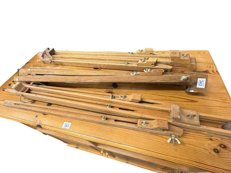 Winsor & Newton portable artists adjustable easel and three folding artists easels (4).