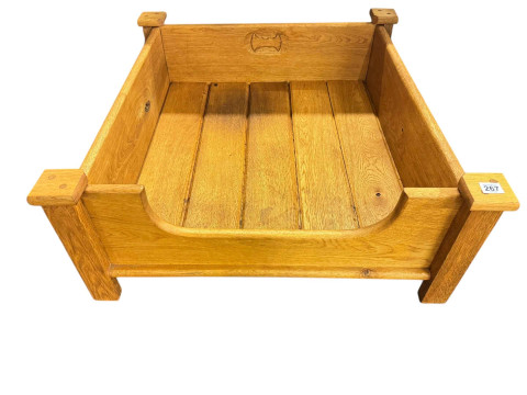 Bespoke oak dog bed.