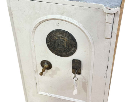 J Cartwright & Sons, Birmingham, vintage floor safe and key, 71.5cm by...