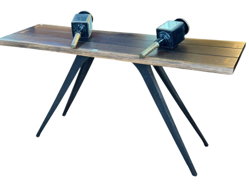 Barker & Stonehouse contemporary plank top console table, 74.5cm by 150cm by 49cm.