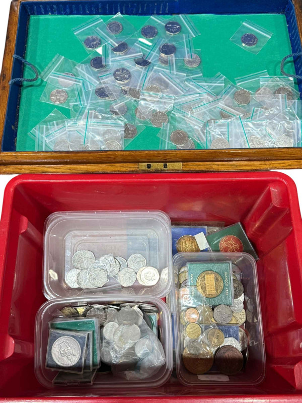 Two boxes of British coinage including possible collectors editions.