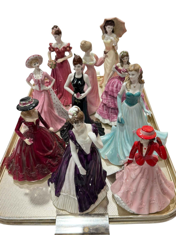 Ten lady figures including Coalport and Royal Worcester.
