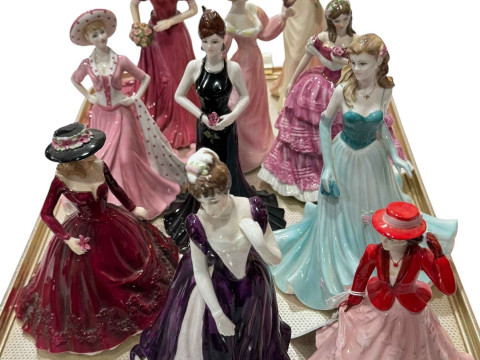 Ten lady figures including Coalport and Royal Worcester.