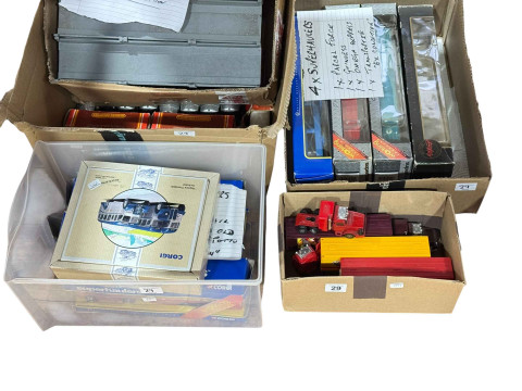 Hornby railway and Corgi and other vehicles.