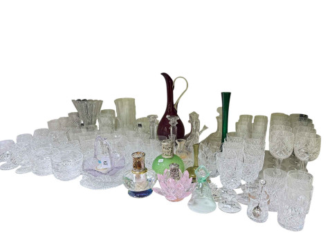 Crystal glassware including sets of 6+, three atomisers, etc.