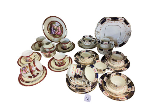 Vienna style twenty one piece tea set and Windsor twenty eight piece tea...