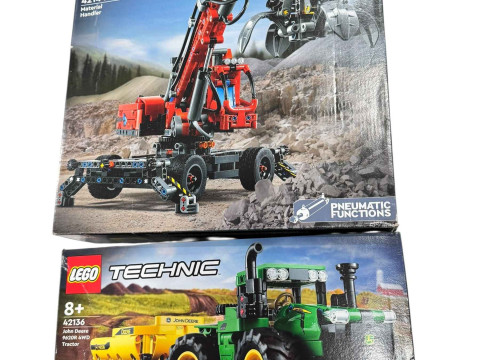 Five boxed Lego Technic construction and farm vehicle construction kits, model numbers 42114, 42175, 42157, 42144 and 42136. *Lot sold as seen, contents not guaranteed, all boxes have been opened then re-sealed, no Condition Reports available on this Lot* thumbnail