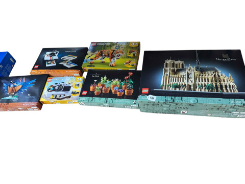 Eight boxed Lego construction kits, model numbers 21061, 10329, 10331,...