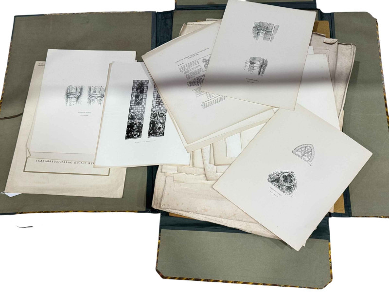 Folio of portrait etchings, ephemera, etc.