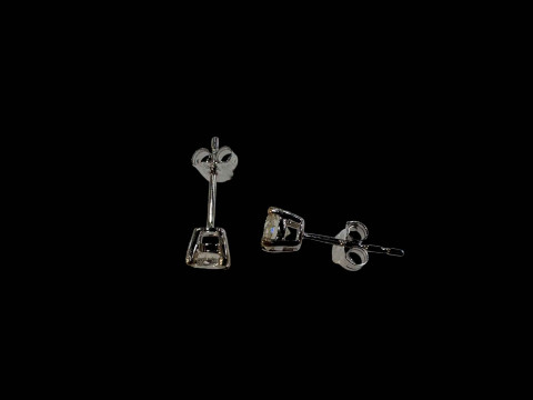 Pair of 18 carat white gold and diamond stud earrings, diamonds over 0.50 carats. thumbnail