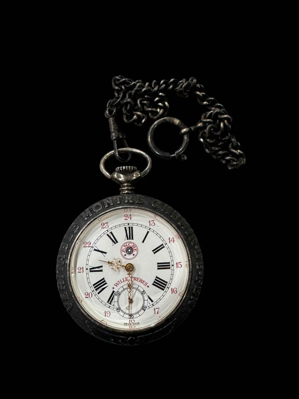 Wille Freres Patent railway pocket watch with albert.