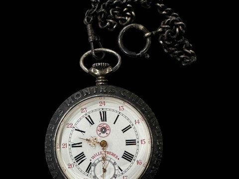 Wille Freres Patent railway pocket watch with albert.
