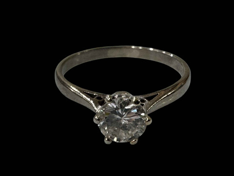 Diamond solitaire ring, approximately 0.75 carat, claw set in 18 carat...