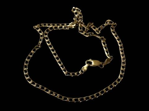 9 carat gold flat link necklace.